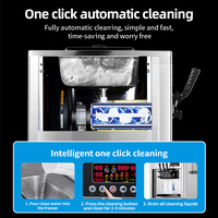 Machine à crème glacée commerciale Gongly 110V, 3 saveurs, machine à glace molle, nettoyage automatique, acier inoxydable, sirop de crème glacée à forte teneur en fruits