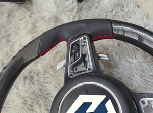Volante Deportivo/Acordonado de Fibra de Carbono Estilo Carreras con Base Plana para Porsche 911 <span class=keywords><strong>GT3</strong></span>/GT2 <span class=keywords><strong>RS</strong></span>/GT4 <span class=keywords><strong>RS</strong></span> 718 Compatible con A4 Q5 - Product Image 6