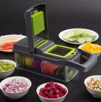 Cortador de Cebolla Multifuncional de Acero Inoxidable, Rebanador de Frutas, Pelador de Patatas, Picador Manual de Verduras