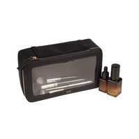 Pochette de luxe personnalisée avec logo, lettres, fermeture éclair, pour les voyages, trousse de toilette, en cuir PU transparent, sacs à cosmétiques, sacs à maquillage