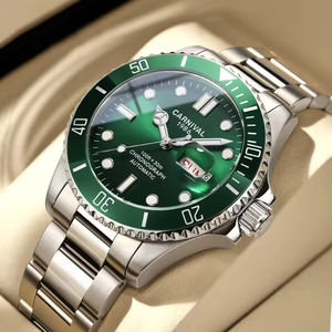 Nuevo Reloj Mecánico Automático con Correa de Acero Inoxidable Estilo Fantasma de Agua Verde Neutro, Resistente al Agua hasta 30 m - Product Image 6