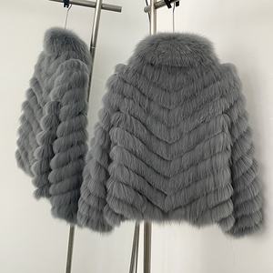 <span class=keywords><strong>Cappotto</strong></span> in <span class=keywords><strong>pelliccia</strong></span> <span class=keywords><strong>foderato</strong></span> di volpe a doppio lato alla moda stile corto - Product Image 6