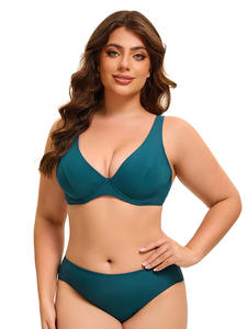 Nouveau maillot de bain dos nu sportif une pièce pour femme de style européen américain 2025 avec jambes larges grandes tailles motifs solides et imprimés - Product Image 2