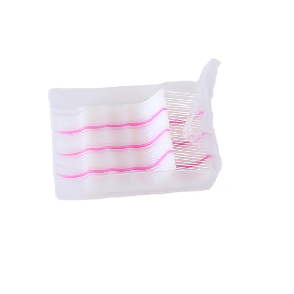De color rosa y blanco a granel PE plástico hilo Dental