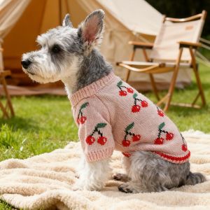 Suéter para Mascotas Súper Lindo con Estampado de Cerezas, Cálido y Cómodo, Ropa para Perros Pequeños para Otoño e Invierno, Feliz Año Nuevo - Product Image 4