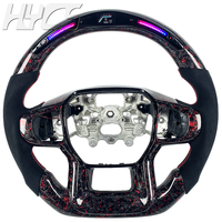 Volant sport LED en cuir et fibre de carbone forgée, finition rouge personnalisée, adapté pour Ford Ranger Raptor 2023-2026