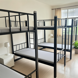 Literas de Metal de tamaño completo, cama Loft de buena calidad, literas de Metal para adultos, literas Queen, marco de cama doble de acero con escalera - Product Image 3