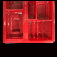 Plateau d'insertion en PET rouge pour boîte cadeau de biscuits, avec sections individuelles, pour un emballage facile et un attrait esthétique en magasin (vente en gros)