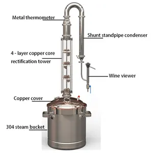 50L Destillatie Apparatuur Distilleerderij Koper Nog Whisky Destilleren Apparatuur Alcohol Extractor