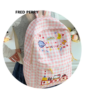 กระเป๋าเป้สะพายหลังนักเรียนหญิงลายเรขาคณิตกันน้ำ ขนาดใหญ่ จุของได้เยอะ ปิดซิป ผลิตจากโพลีเอสเตอร์ ลายมายเมโลดี้ - Product Image 6