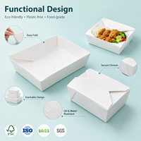 Boîte d'emballage alimentaire en papier avec revêtement anti-graisse pour la restauration à emporter, personnalisation du logo disponible