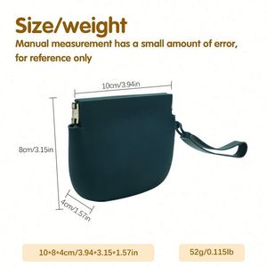 Monedero de Silicona Impermeable de Grado Alimenticio con Cierre de Cremallera - Monedero Portátil con Broche para Llaves para Uso en Exteriores, Diseño con Estampado de Dulces - Product Image 3