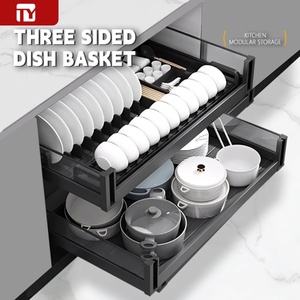 Modern Stainless Steel Dish Rack Drawer <b>Basket</b> with <b>Soft</b> Close Eco-Friendly Multi-Function Kitchen Cabinet Organizer 2-Shelf - Product Image 1
