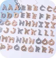 Moyamiya plaqué or 18 carats pendentifs initiaux perle lettre fabrication de bijoux breloques alliage Zircon strass élégant Alphabets pendentif