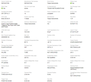 SN74HC74N FF/Chốt Đôi Dép Xỏ Ngón Kích Hoạt Cạnh Dương Loại D Kép Với Mạch Tích Hợp Rõ Ràng Và Cài Sẵn Chip Ic SN74HC74N - Product Image 4