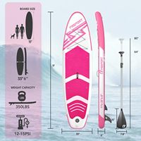 Planche de paddle gonflable tout-terrain en PVC et EVA, souple, rose, avec accessoires – Offre spéciale