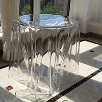 Table d'appoint/table basse moderne en acrylique écologique (forme de nappe) pour les cérémonies de baptême et de Diwali – Vente en gros