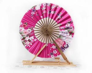 พัดพับญี่ปุ่น พัดพับสำหรับสุภาพสตรี ขายส่ง พัดมือทรงกลมแบบหมุน - Product Image 5