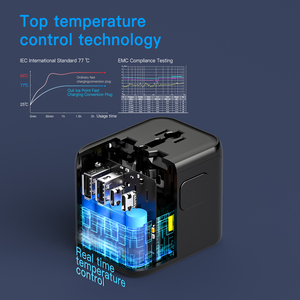 Convertidor de Corriente Internacional, Cargador USB, Adaptador de Viaje Internacional con Tipo C, Dispositivo de Viaje - Product Image 3