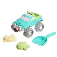 4PCS Off Road Vehicle Sand Toy Set avec pelle et moules à sable Kit de jeu extérieur durable pour les aventures de plage en été