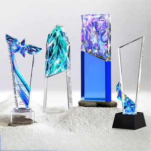 HBL Rainbow Diamond <span class=keywords><strong>Eagle</strong></span> Wing <span class=keywords><strong>Crystal</strong></span> Glass Trofeo Placa Premio Con Base Regalos De Recuerdo - Product Image 1