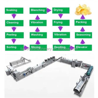 Nouvelle ligne de production industrielle automatique de chips et de frites, haute capacité 100-300 kg/h, séchage à air chaud, certifiée CE ISO