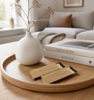 Allumettes en bois de luxe personnalisées avec logo de marque imprimé, pour présentoir de bureau, ornement de hall d'hôtel, allumettes d'hôtel