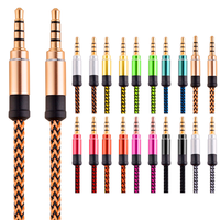 Mâle à Mâle En Nylon tressé Jack Câble Audio 3.5mm Câble Audio Auxiliaire