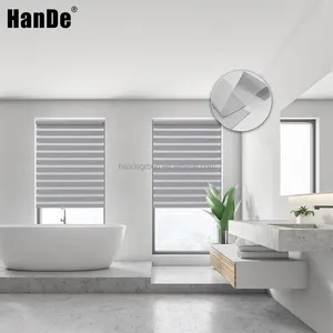 Luxury door window blinds smart motorized office zebra curtain customized automatic office shades with opener