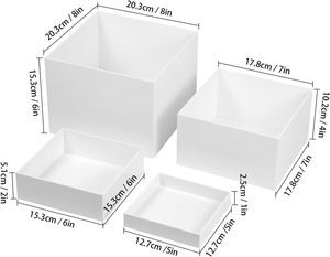 Tùy chỉnh 5 mặt trắng Bảng trang trí giới thiệu Hộp vuông Acrylic trái cây hiển thị đứng cho phục vụ ăn uống - Product Image 1