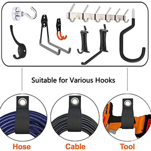 भारी शुल्क नायलॉन हुक लूप स्ट्रैप्स <span class=keywords><strong>2</strong></span>-इन-1 हैंडहेल्ड और वॉल-माउंट गैरेज टूल आयोजक और आउटडोर गियर भंडारण के लिए दीवार-माउंट - Product Image 2