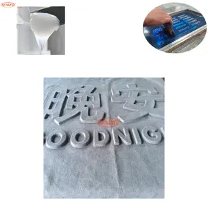 SOLLYD 제조 엠보싱 실리콘 3D 고밀도 효과 실크 인쇄 잉크 섬유 모델 의류 의류 티셔츠