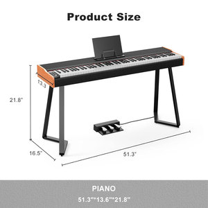<span class=keywords><strong>Clavier</strong></span> à 88 touches pondéré Piano débutant pleine grandeur <span class=keywords><strong>clavier</strong></span> de piano numérique électrique à action de marteau <span class=keywords><strong>lourd</strong></span> avec <span class=keywords><strong>MIDI</strong></span> noir - Product Image 6