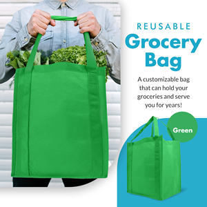 Custom logo Handle-Heavy Duty Foldable Non-Woven Reusable Recyclable Reinforced Tote Bags for Groceries Picnic - Product Image 5