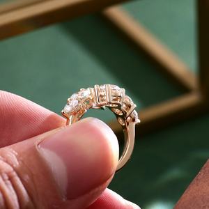 แหวนเพชรเลี้ยงในห้องปฏิบัติการ ทอง 14K สีเหลือง/ขาว/โรสโกลด์ เครื่องประดับงานแต่งงาน สามารถปรับแต่งได้ แหวนหมั้น ขายส่ง งานเลี้ยง ฉลองครบรอบ - Product Image 5