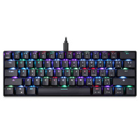 Motospeed CK61 Keyboard USB Mini 61 kunci, Tablet komputer papan ketik Gaming mekanik dengan kabel RGB LED 60%