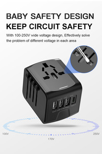 New Arrivals Portable Travel Charger 3USB with <strong>Type</strong> <strong>C</strong> Universal Socket Multi-functional <strong>Charging</strong> <strong>Docks</strong> Travel Adapter - Product Image 6