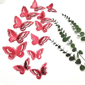 Set di 12 Adesivi Murali 3D a Forma di Farfalla, Decorazioni Autoadesive per Feste e Vacanze, Adesivi per Carta da Parati del Soggiorno - Product Image 3