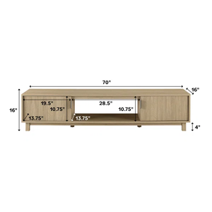 Mueble <span class=keywords><strong>para</strong></span> <span class=keywords><strong>TV</strong></span> Sunrise de Madera con 2 Puertas, Moderno, con Puertas Acanaladas, <span class=keywords><strong>para</strong></span> Televisores de hasta 80 Pulgadas, Mueble de Salón - Product Image 2