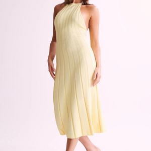 Robes Midi en Maille Sans Manches pour Femmes, Nouvelle Collection, Couleur Unie, Sexy et Élégante, Vente en Gros, Personnalisées OEM, Haute Qualité, Robes de Soirée - Product Image 2