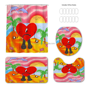 Tenda <span class=keywords><strong>da</strong></span> doccia personalizzata stampa digitale Karol G Album serie tenda <span class=keywords><strong>da</strong></span> bagno colore bagno wc tenda <span class=keywords><strong>da</strong></span> doccia Set di quattro pezzi - Product Image 3