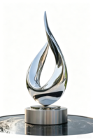 Sculpture abstraite moderne 3D personnalisée en acier inoxydable de qualité 304 ou 316 avec finition polie miroir pour décoration extérieure