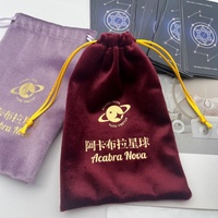 Pochette d'emballage de bijoux en velours suédé de qualité supérieure, vert, violet, rouge, avec cordon de serrage, pour bijoux, cartes, cosmétiques, sac de voyage anti-poussière