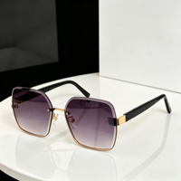 Lunettes de soleil unisexes de luxe, haute qualité, UV400, monture carrée en métal, légères, design, verres noirs personnalisés, livraison directe d'usine