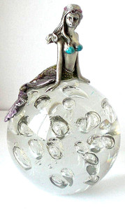 Presse-papiers <span class=keywords><strong>en</strong></span> verre élégant avec figurines de fées <span class=keywords><strong>en</strong></span> étain - Product Image 6