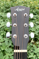 Aiersi Brand Acoustic Guitar Black Burst OM Style Solid Spruce Top Mahogany Custom Steel String Music Instrument for Music Lover