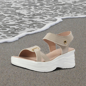 Sandales compensées à plateforme pour femmes, à semelle épaisse et talon haut, nouvelle collection 2025, polyvalentes pour l'hiver et l'été, chaussures de plage - Product Image 3