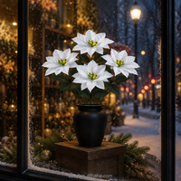 Kunstmatige Poinsettia enkele steel feestelijke kerstsfeer decoratie voor bruiloft winkel etalage decoratie groothandel