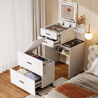 Coiffeuse extensible de style français, meuble de maquillage, console de rangement pour chambre à coucher
