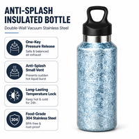 Bouteille d'eau sport en titane pur à ouverture rapide, isolée sous vide, avec fermeture à une touche, 350-500 ml, anti-odeur, pour voiture et extérieur